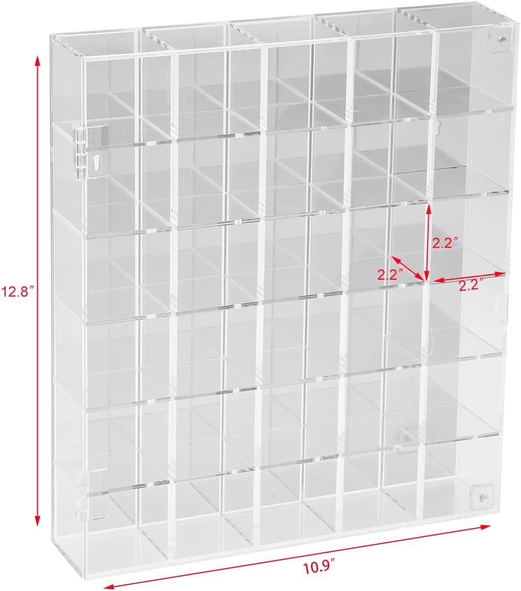 Adjustable Rock Display Case Clear Acrylic Collection Box with Mirrored Arrowhead Stones Storage Display Case Mineral Crystal Collectibles Holder Organizer Showcase Shelves with Lid